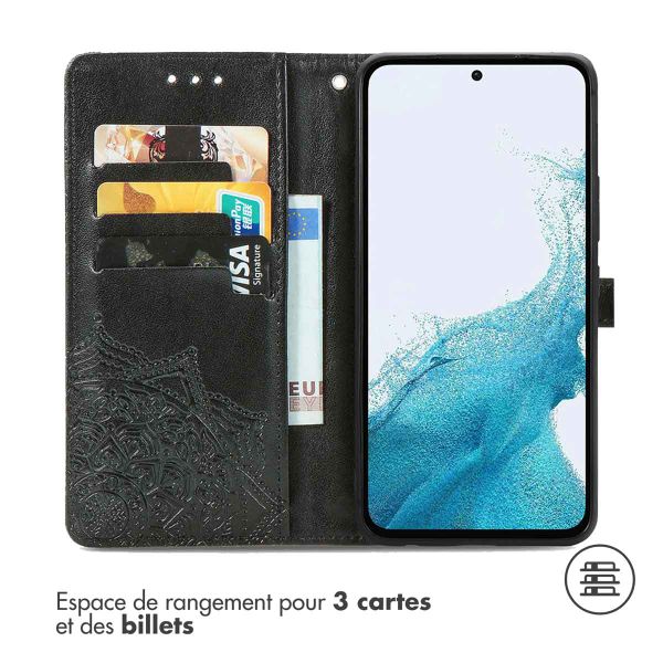 imoshion Etui de téléphone portefeuille Mandala Samsung Galaxy A54 (5G) - Noir