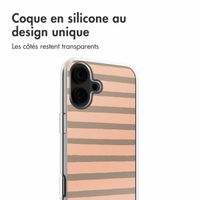 imoshion Coque Design Apple iPhone 16 - Striped peach reverse