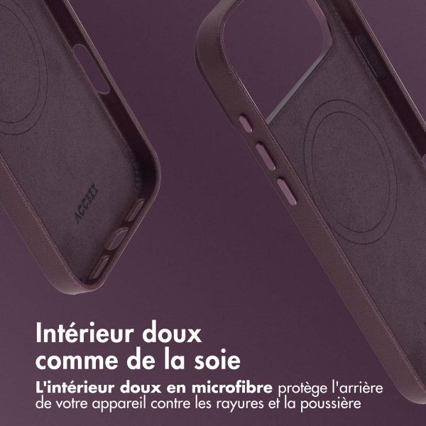 Accezz Coque arrière en cuir avec MagSafe Apple iPhone 17 Pro Max - Heath Purple
