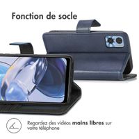 imoshion Étui de téléphone portefeuille Luxe Motorola Moto E22 - Bleu foncé