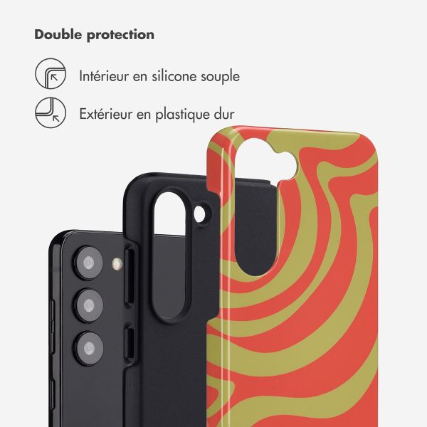 Selencia Coque arrière Vivid Samsung Galaxy S23 - Wavy Swirl Orange Fern