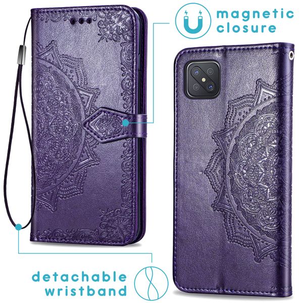 imoshion Etui de téléphone portefeuille Mandala Oppo Reno4 Z 5G - Violet