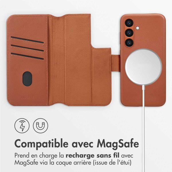 Accezz Étui de télephone portefeuille en cuir 2-en-1 avec MagSafe Samsung Galaxy S24 - Sienna Brown