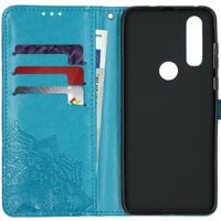 Etui de téléphone Mandala Motorola One Action - Turquoise