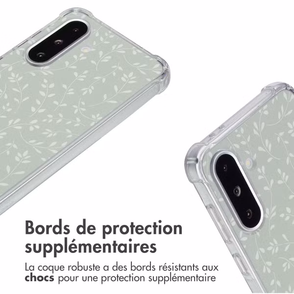 imoshion Coque Design avec cordon Samsung Galaxy A36 - Smoke Green Flowers