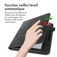 imoshion Étui de liseuse portefeuille avec strap et support Kobo Libra 2 / Tolino Vision 6 - Noir