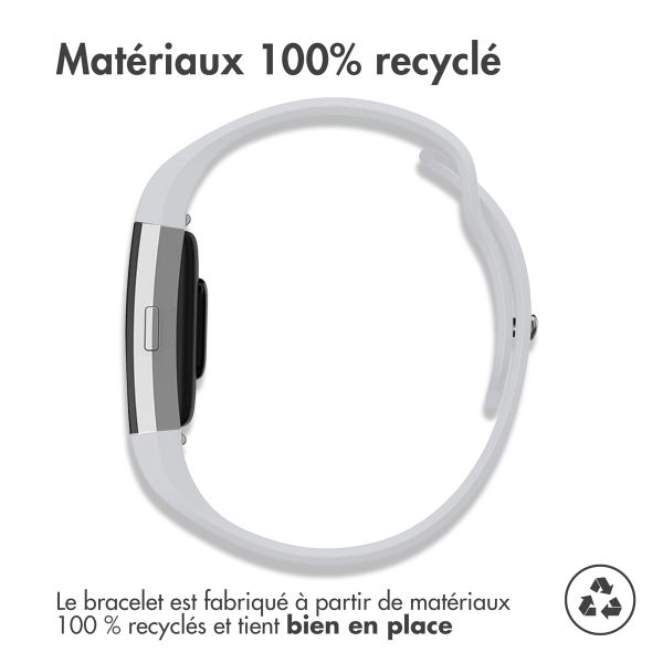 imoshion Bracelet sportif en silicone Fitbit Charge 2 - Gris / Blanc