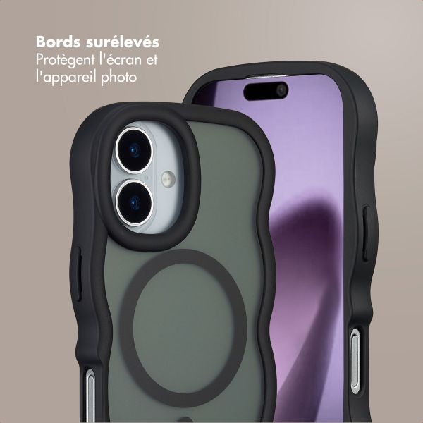 Selencia Coque arrière Wavy avec MagSafe Apple iPhone 17 - Noir