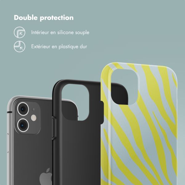 Selencia Coque arrière Vivid Tough iPhone 11 - Zebra Winter Sky Titanium Yellow