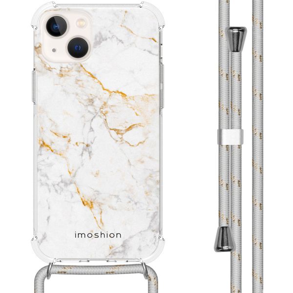 imoshion Coque Design avec cordon iPhone 14 - White Marble