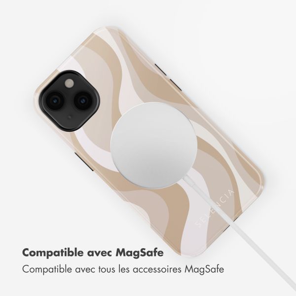 Selencia Coque arrière Vivid Tough avec MagSafe iPhone 14 - Desert Waves Beige