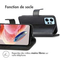 imoshion Étui de téléphone portefeuille Luxe Xiaomi Redmi Note 12 (4G) - Noir