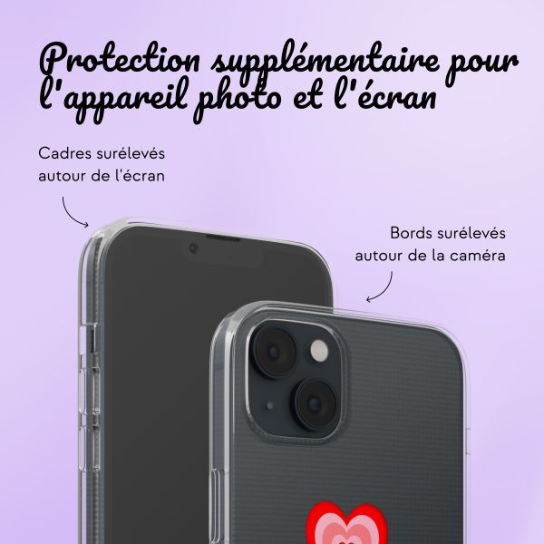 Coque personnalisée avec un cœur iPhone 14 - Transparent