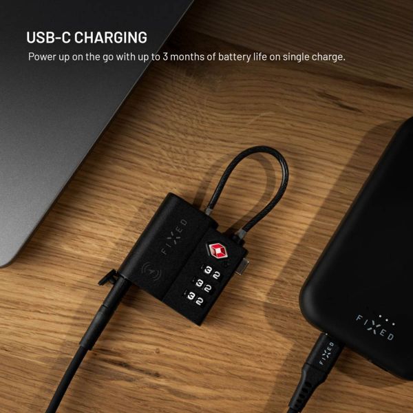 Fixed Tag Lock avec support Apple Find My - Cadenas de voyage TSA pour valise - Noir