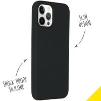 Accezz Coque Liquid Silicone iPhone 12 Pro Max - Noir