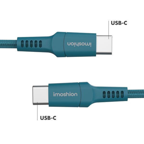 imoshion Braided USB-C vers câble USB-C - 2 mètre - Bleu foncé