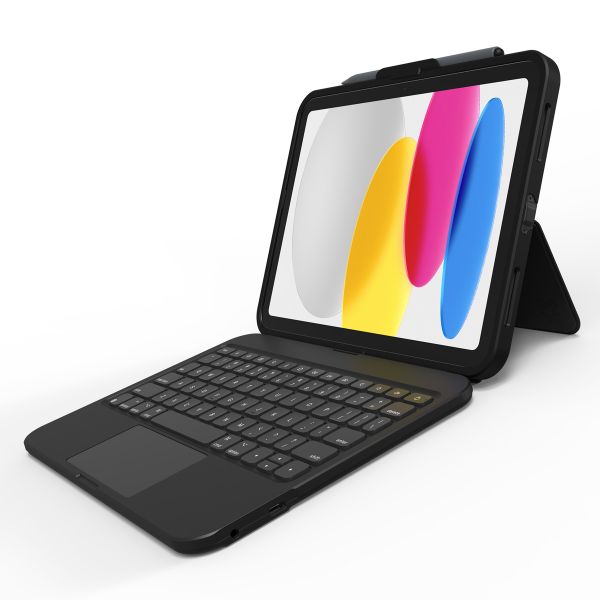 ZAGG Coque AZERTY clavier tablette Tough Keys Apple iPad 11 (2025) 11 pouces A16  / iPad 10 (2022) 10.9 pouces - Noir
