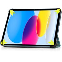 imoshion Coque tablette Trifold iPad 10 (2022) 10.9 pouces - Plante verte