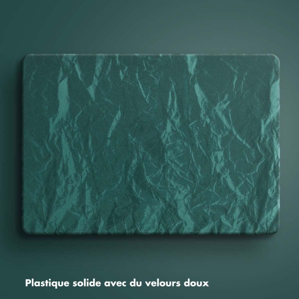 Selencia Coque en velours pour Apple MacBook Pro 16 pouces (2021) / Pro 16 pouces (2023) M3 chip - Vert foncé