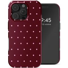 Selencia Coque arrière Vivid avec MagSafe Apple iPhone 16 Pro Max - Happy Dots Burgundy