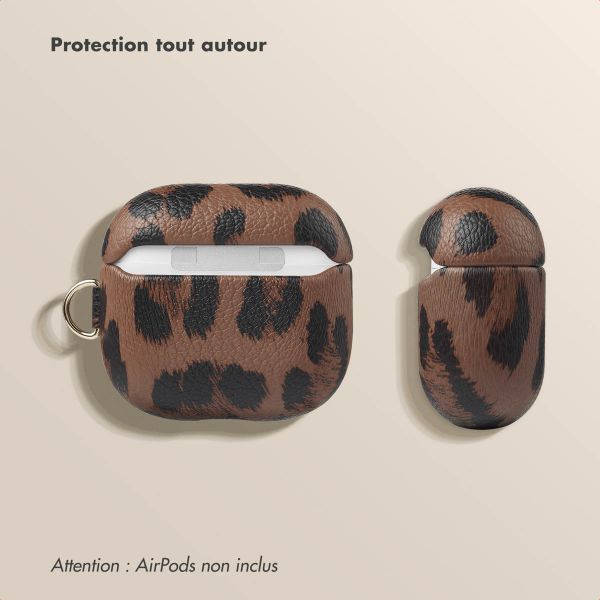 Selencia Coque Sabi Apple AirPods 4 - imprimé léopard - Mocha Brown
