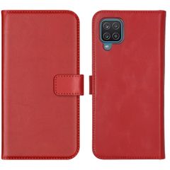 Selencia Étui portefeuille en cuir véritable Samsung Galaxy A12 - Rouge