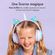 imoshion Kids Unicorn LED Light Bluetooth Casque - Casque pour enfants avec limiteur de décibels - Casque sans fil + câble AUX - Lavender Lilac / Soft Blue