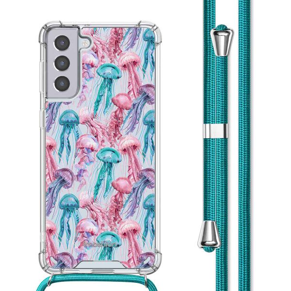 imoshion Coque Design avec cordon Samsung Galaxy S21 - Jellyfish Watercolor