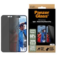 PanzerGlass Protection d'écran Privacy Ultra-Wide Fit Anti-bactérienne avec applicateur Apple iPhone 16 Plus