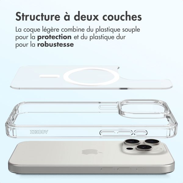 Accezz Coque arrière Xtreme Impact avec MagSafe Apple iPhone 15 Pro - Transparent
