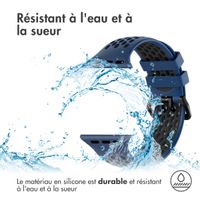 imoshion ﻿Boucle de bracelet de sport en silicone Apple Watch Series 1-9 / SE - 38/40/41 mm / Series 10 - 42 mm - Bleu / Noir