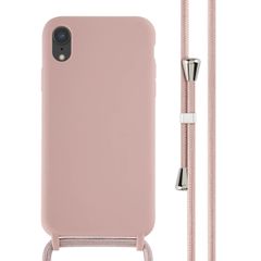 imoshion Coque en silicone avec cordon Apple iPhone Xr - Sand Pink