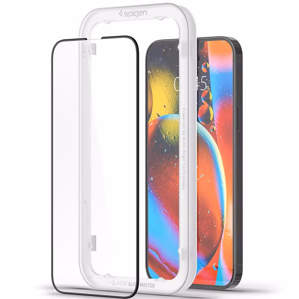 Spigen Protection d'écran en verre trempé AlignMaster Cover 2 Pack Apple iPhone 12 Pro Max - Noir