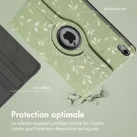 imoshion Coque tablette Design rotatif à 360° iPad 11 (2025) 11 pouces / iPad 10 (2022) 10.9 pouces - Green Flowers