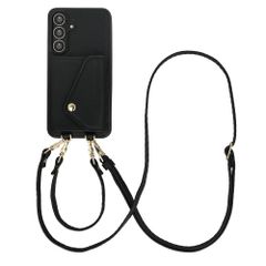 Selencia Coque de télephone Sera avec cordon et porte-cartes enveloppe Samsung Galaxy S25 FE - Noir