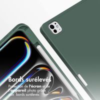 Accezz Coque tablette portefeuille Smart Silicone Apple iPad Pro 11 (2025) M5 / (2024) M4 - Vert foncé