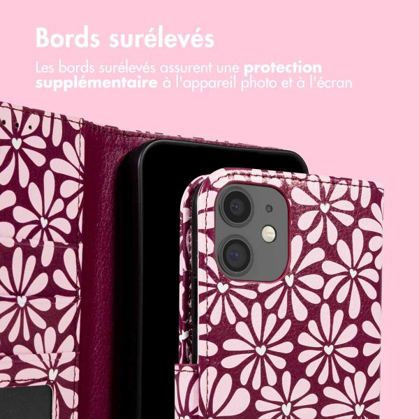 imoshion Étui de télephone portefeuille Design Apple iPhone 12 (Pro) - Bloom Love Blush