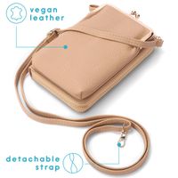 imoshion Sac téléphone en cuir végan Crossbody - Beige 