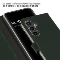 Selencia Étui de téléphone en cuir véritable iPhone Samsung Galaxy S23 FE - Vert