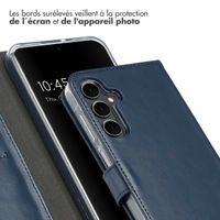 Selencia Étui portefeuille en cuir véritable Samsung Galaxy A16 - Bleu