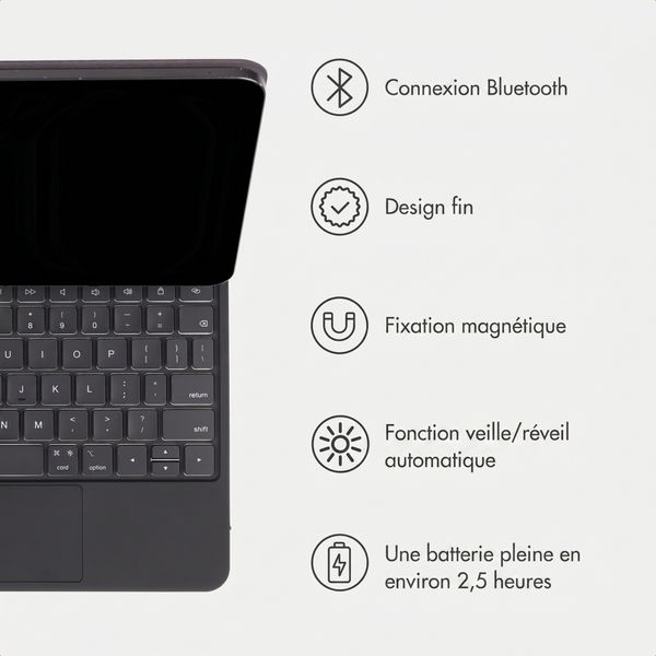 Accezz Clavier Bluetooth magnétique Apple iPad Pro 11 (2025) M5 / (2024) M4 - QWERTY / NL - Noir