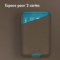 Accezz Porte-cartes en cuir - Compatible avec MagSafe et Qi2 - Coffee Brown