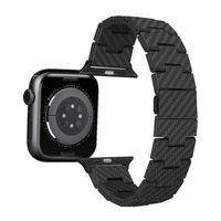 Pitaka Bracelet en fibre de carbone Apple Watch | 44/45/46/49 mm - Retro Carbon Black