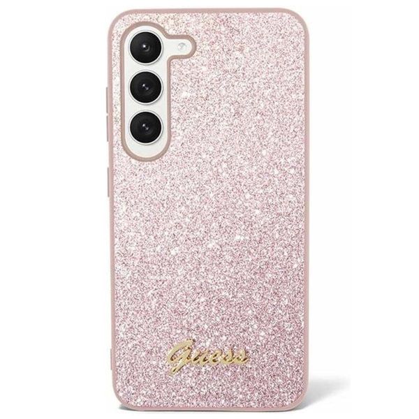 Guess Coque Glitter Flakes Samsung Galaxy S24 Ultra - Rose