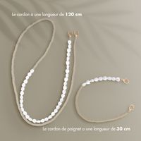 Selencia Ensemble de cordons pour téléphone avec perles et élastiques - Greige