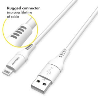 Accezz Câble Lightning vers USB iPhone 11 Pro Max - Certifié MFi - 0,2 mètres - Blanc