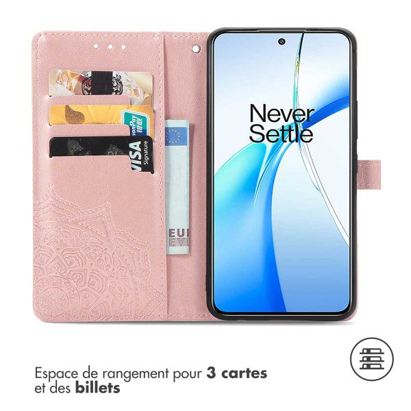 imoshion Etui de téléphone portefeuille Mandala OnePlus Nord CE 4 - Rose Dorée