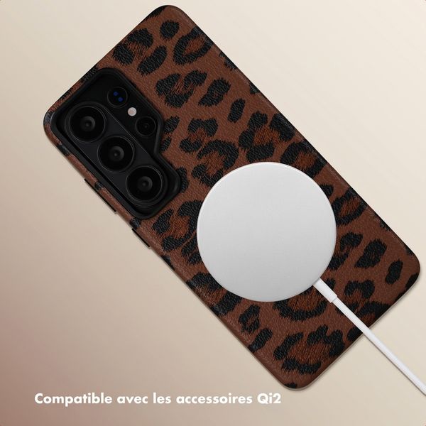 Selencia Coque Sabi imprimé panthère avec MagSafe Samsung Galaxy S26 Ultra - Mocha Brown