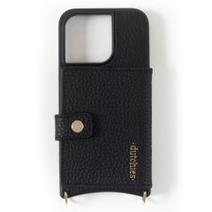 Dutchies Coque MagSafe avec porte-cartes iPhone 12 / 12 Pro - Cordon de téléphone non inclus - Noir