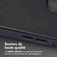 Accezz Coque arrière en cuir avec MagSafe Apple iPhone 12 (Pro) - Onyx Black